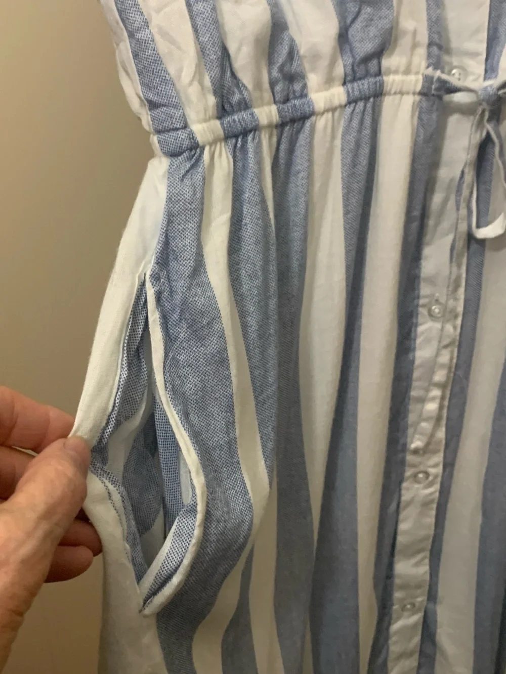Women’s Japna Blue & White Striped Shirt Dress size Medium - Picture 7 of 12